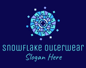 Stained Glass Winter Snowflake logo design