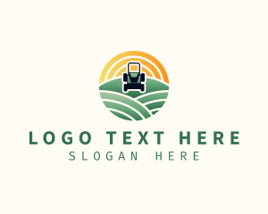 Trimming - Field Lawn Mower Landscaping logo design