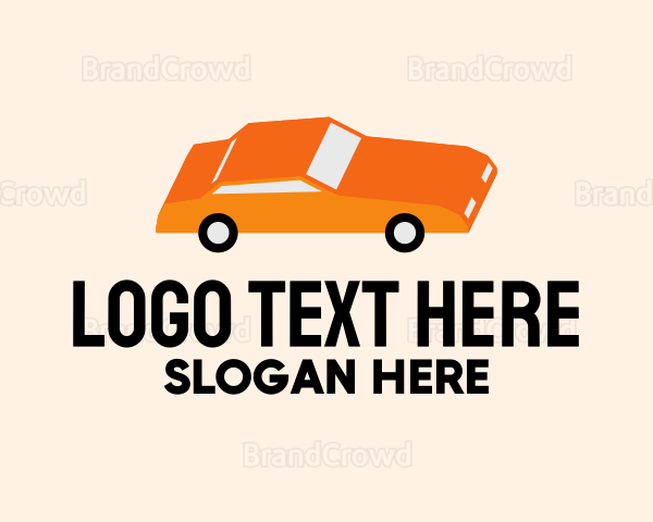 Orange Sedan Car Logo