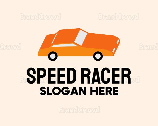 Orange Sedan Car Logo