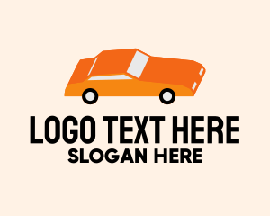 Car Leasing - Orange Sedan Car logo design