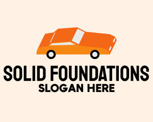 Orange Sedan Car Logo