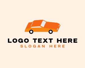 Automotive - Orange Sedan Car logo design