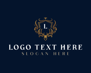 High End - Deer Luxury Crest logo design