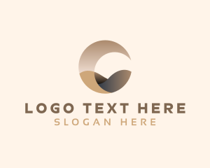 Startup - Wave Desert Letter C logo design