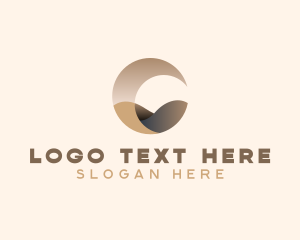 Gradient - Wave Desert Letter C logo design