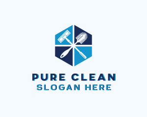 Bathroom Cleaning Brush logo design