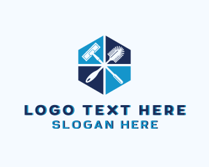 Clean - Bathroom Cleaning Brush logo design