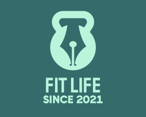 Kettlebell Pen Fitness Blog logo design