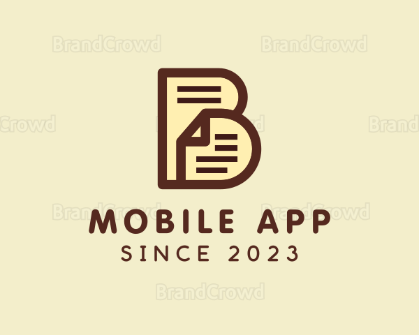 Paper Document Letter B Logo