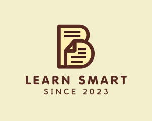 Studying - Paper Document Letter B logo design