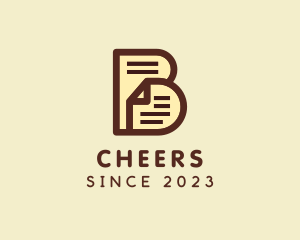 Document - Paper Document Letter B logo design