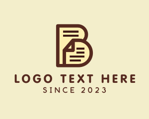 Studying - Paper Document Letter B logo design