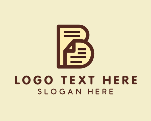 Paper Document Letter B Logo