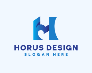 Modern Gradient Letter H logo design