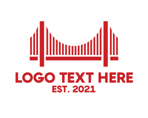 San Francisco - Red Suspension Bridge logo design