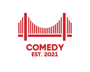 Ca - Red Suspension Bridge logo design