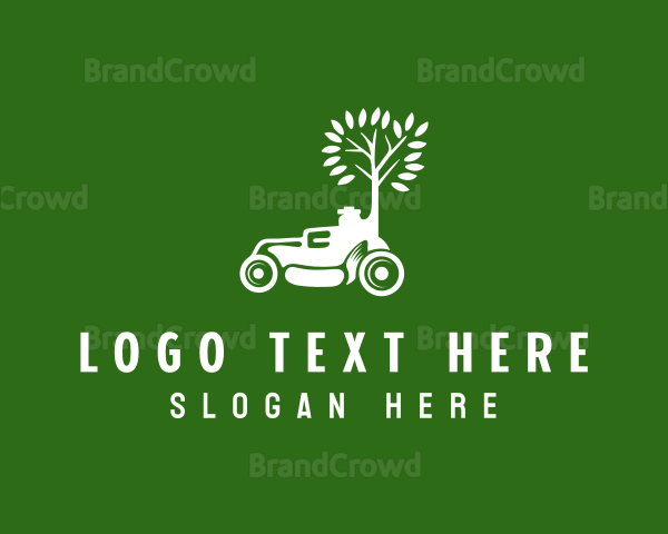 Tree Garden Lawn Mower Logo