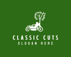 Tree Garden Lawn Mower logo design