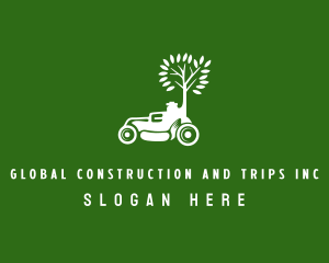 Landscaper - Tree Garden Lawn Mower logo design