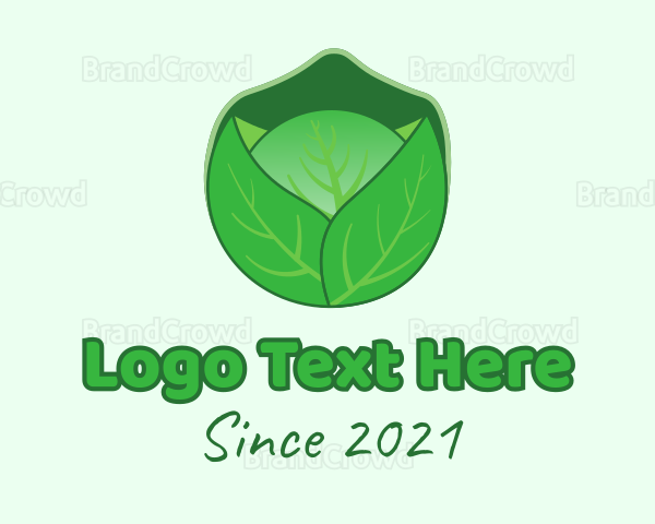 Green Cabbage  Vegetable Logo