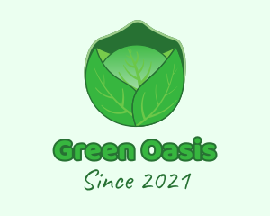 Green Cabbage  Vegetable logo design