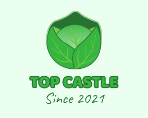 Food - Green Cabbage  Vegetable logo design