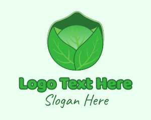 Green Cabbage  Vegetable Logo