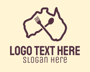 Australian - Australian Food Restaurant Cutlery logo design