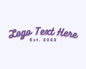 Purple - Funky Cursive Script logo design