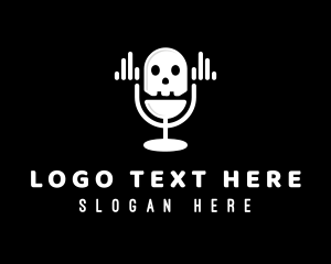 Podcast - Skull Audio Microphone logo design