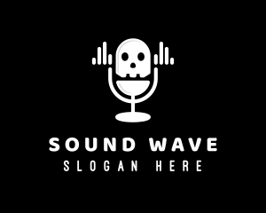 Volume - Skull Audio Microphone logo design