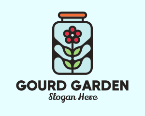 Jar Flower Preservation logo design