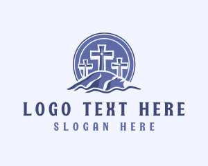 Church Christian Cross logo design