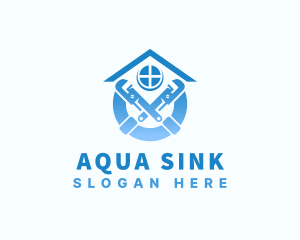 Sink - Home Plumbing Wrench logo design