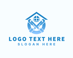 Pipe Wrench - Home Plumbing Wrench logo design