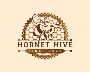 Hexagon Bee Hive logo design