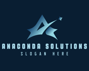 Shooting Star Arrow Letter A logo design