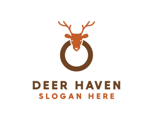 Deer Animal Ring logo design