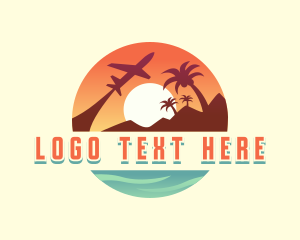 Vacation - Tropical Plane Travel logo design