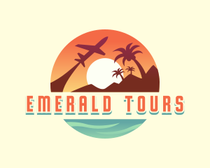 Tropical Plane Travel logo design