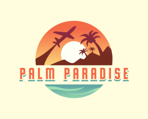 Tropical Plane Travel logo design