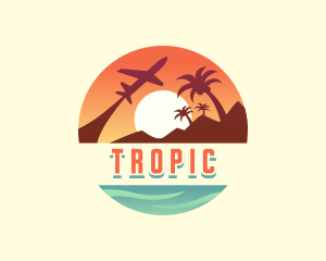 Tropical Plane Travel logo design