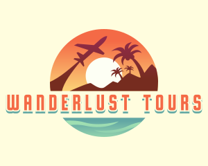 Tropical Plane Travel logo design