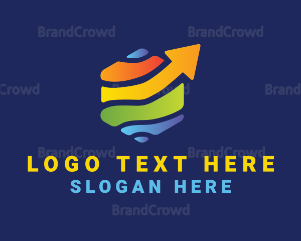 Colorful Arrow Hexagon Logo