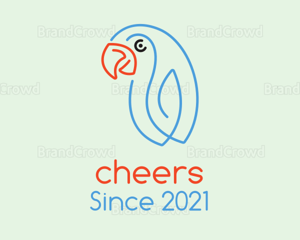 Minimalist Smiling Parrot Logo