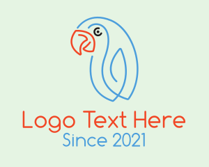 Wildlife Center - Minimalist Smiling Parrot logo design