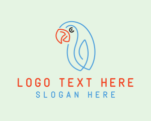 Zoo - Minimalist Smiling Parrot logo design