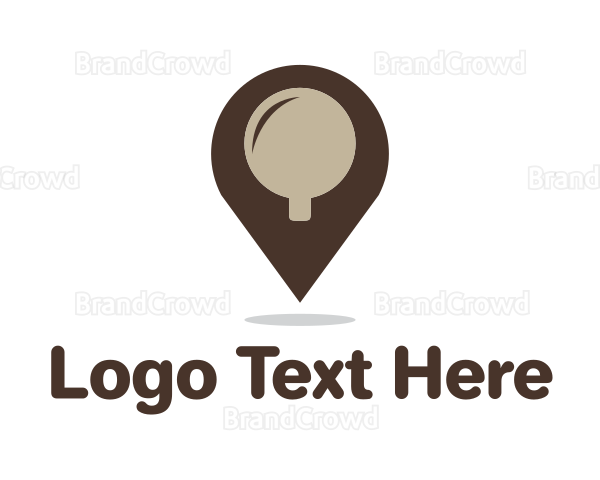 Coffee Cup Location Pin Logo