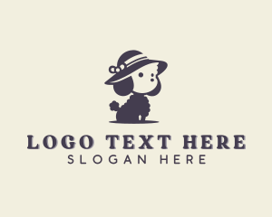 Poodle - Dog Fashion Hat logo design